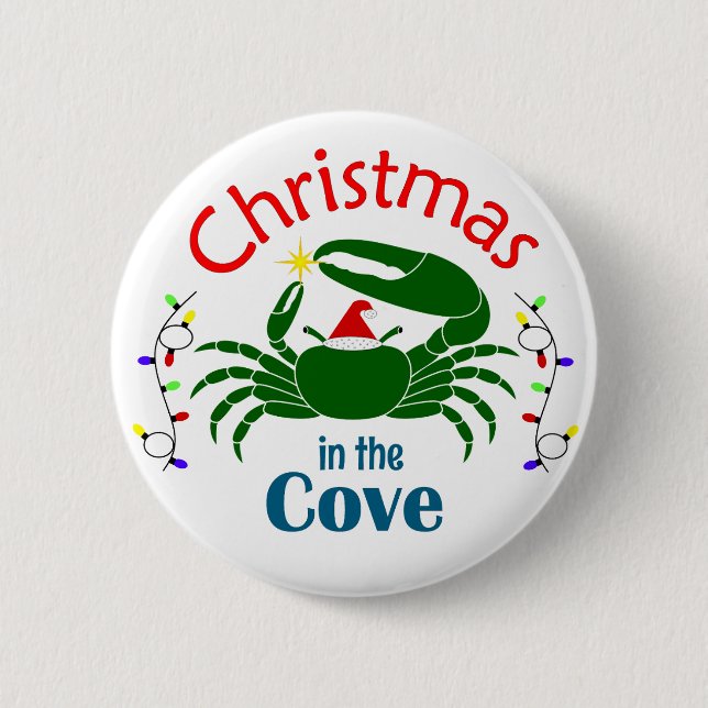 Chapa Redonda De 5 Cm Christmas in the Cove Medium Button (Anverso)