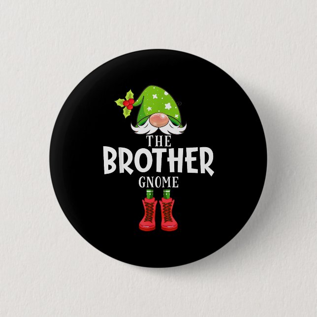 Chapa Redonda De 5 Cm Christmas Matching Family The Brother Gnome  (Anverso)