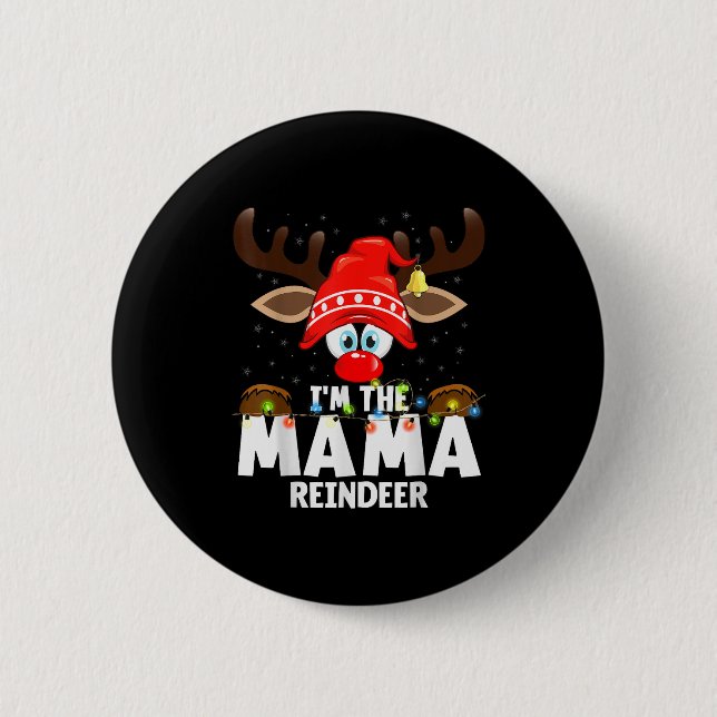 Chapa Redonda De 5 Cm Christmas Matching I'm The Mama Reindeer  (Anverso)