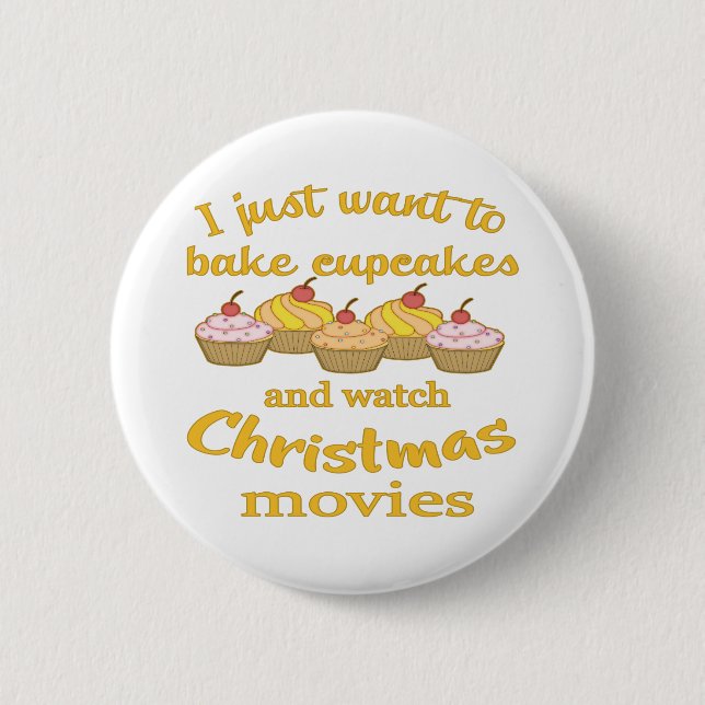 Chapa Redonda De 5 Cm Christmas Movies and Baking (Anverso)