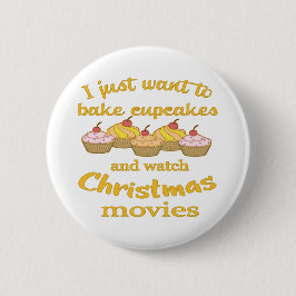 Chapa Redonda De 5 Cm Christmas Movies and Baking