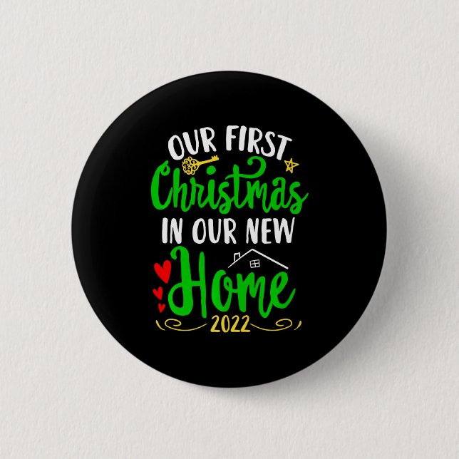 Chapa Redonda De 5 Cm Christmas New Home Xmas Homeowner Our First Apartm (Anverso)