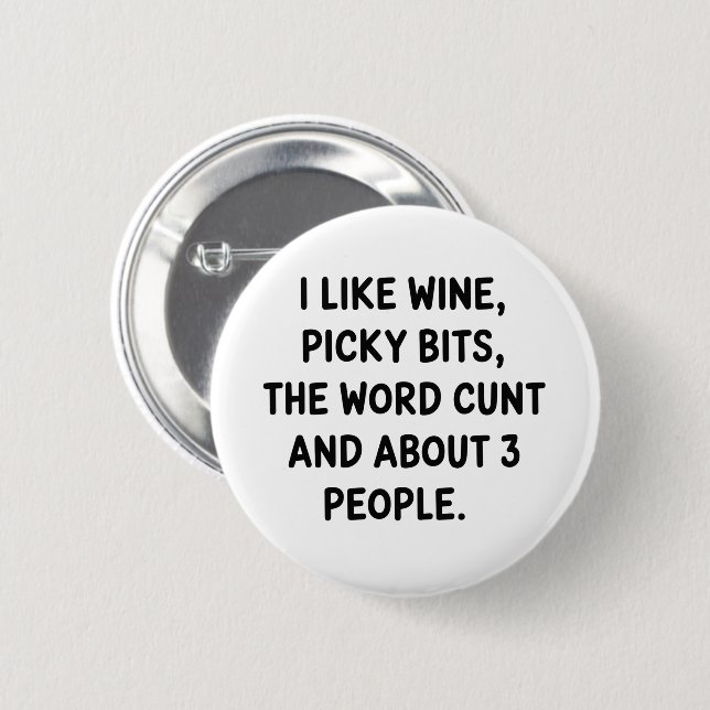 Chapa Redonda De 5 Cm Christmas Quote I Like Wine Rude Festive Sarcastic (Anverso y reverso)