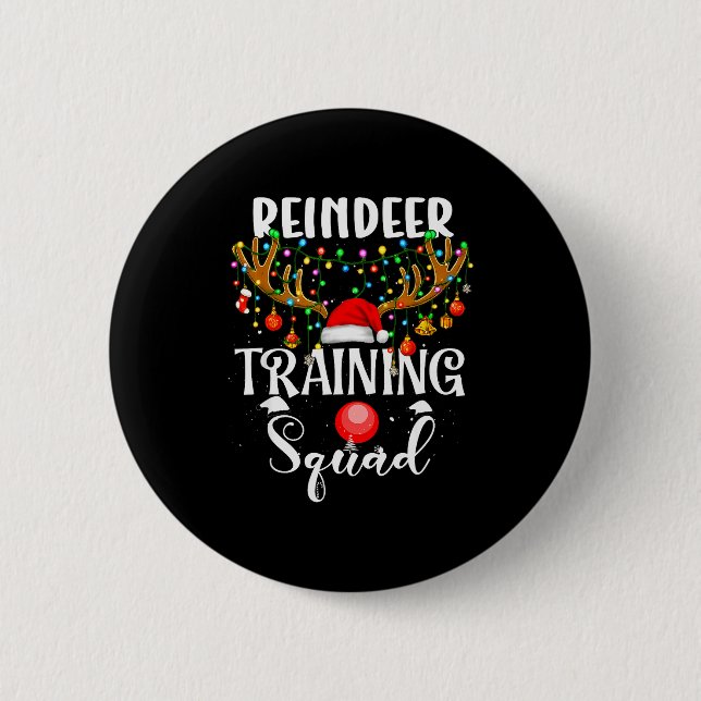 Chapa Redonda De 5 Cm Christmas Running Reindeer Runner Training Squad T (Anverso)