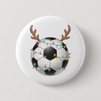 Chapa Redonda De 5 Cm Christmas Soccer Reindeer Football Lights