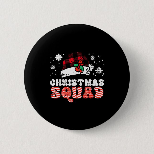 Chapa Redonda De 5 Cm Christmas Squad Funny Xmas Crew Team Matching Kids (Anverso)