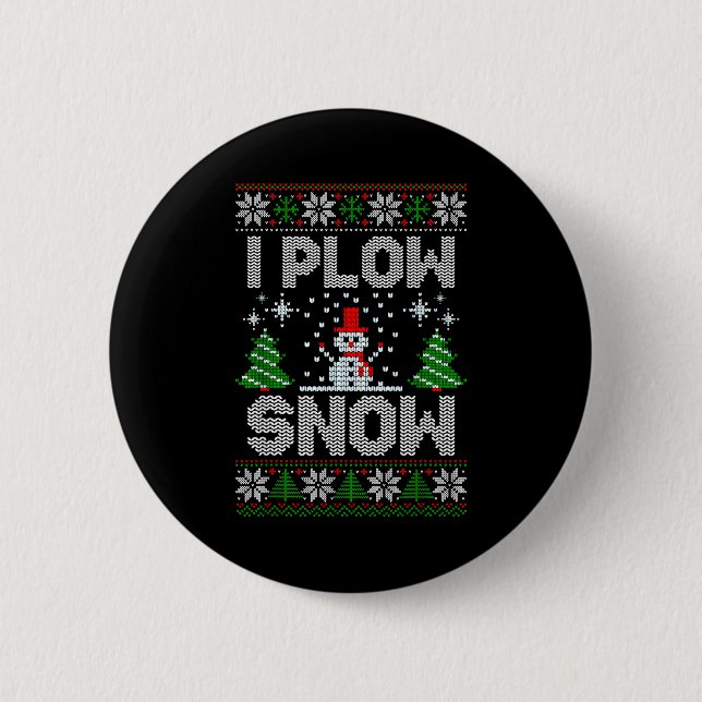 Chapa Redonda De 5 Cm Christmas Sweater I Plow Snow Matching Couples Paj (Anverso)