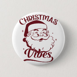 Chapa Redonda De 5 Cm Christmas Vibes Vintage Design