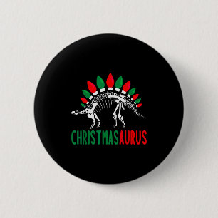 Chapa Redonda De 5 Cm Christmasaurus Dinosaurio de Navidad Lindo Árbol R
