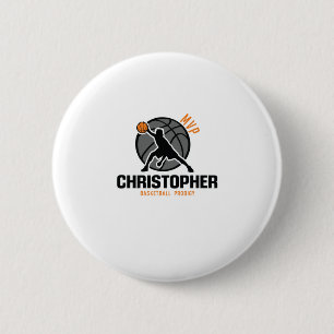 Chapa Redonda De 5 Cm Christopher Mvp Personalizado Player Basketball Pr