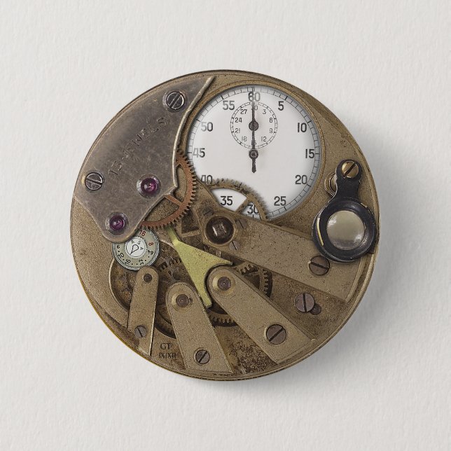 Chapa Redonda De 5 Cm Chronoticulator Pin de profesor Temple's (Anverso)