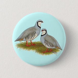 Chapa Redonda De 5 Cm Chukar Partridge Pair