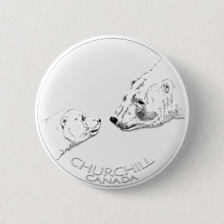 Chapa Redonda De 5 Cm Churchill Souvenirs Polar Bear Art Camisetas y Reg
