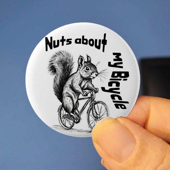 Chapa Redonda De 5 Cm Cíclico lindo Regalo de bicicleta de ardilla (Subido por el creador)
