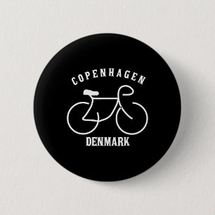 Chapa Redonda De 5 Cm Ciclismo Copenhague Dinamarca Gráfico