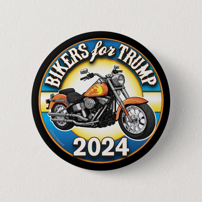 Chapa Redonda De 5 Cm Ciclismo patriótico para Trump 2024 (Anverso)