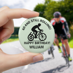 Chapa Redonda De 5 Cm Ciclista de 60 años que todavía rueda Cumpleaños 6