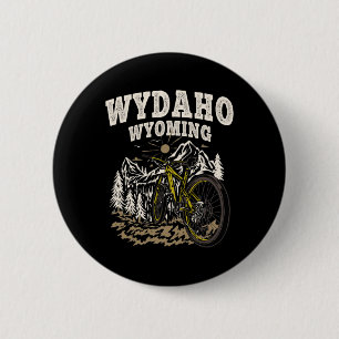 Chapa Redonda De 5 Cm Ciclista de montaña de Wydaho Wyoming Ciclista