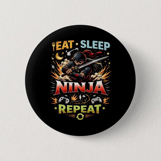 Chapa Redonda De 5 Cm Ciclo de vida de ninja (Anverso)