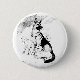 Chapa Redonda De 5 Cm Cielo de perro, rebaño del maestro