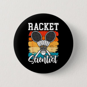 Chapa Redonda De 5 Cm Científico de raqueta - Jugador de bádminton Atlet