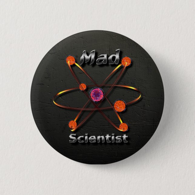 Chapa Redonda De 5 Cm Científico enojado (Anverso)