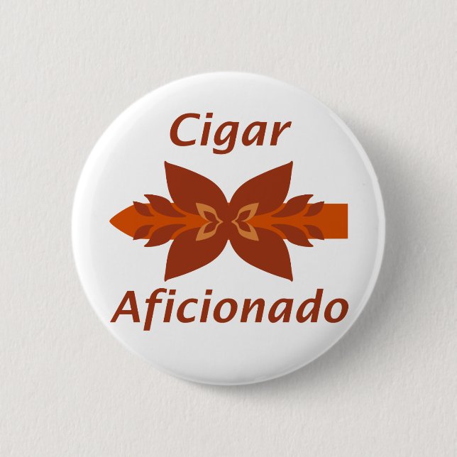 Chapa Redonda De 5 Cm Cigar aficionada (Anverso)