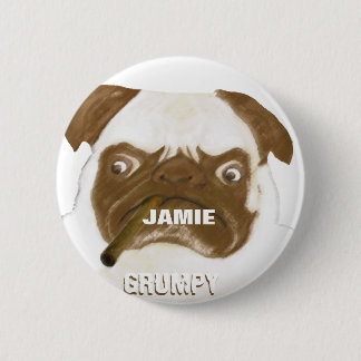 Chapa Redonda De 5 Cm Cigar de puggy negro personalizado AFICIONADO