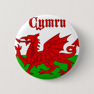 Chapa Redonda De 5 Cm Cimru de bandera galesa