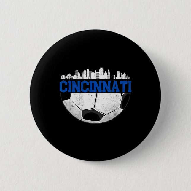 Chapa Redonda De 5 Cm Cincinnati Soccer Distressed Cincy nati  (Anverso)