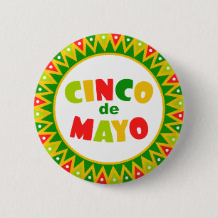 Chapa Redonda De 5 Cm Cinco de Mayo