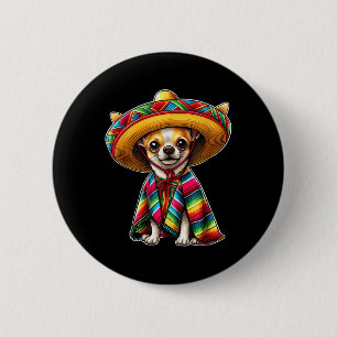 Chapa Redonda De 5 Cm Cinco De Mayo 2025 Perro Chihuahua Lover Sombrero