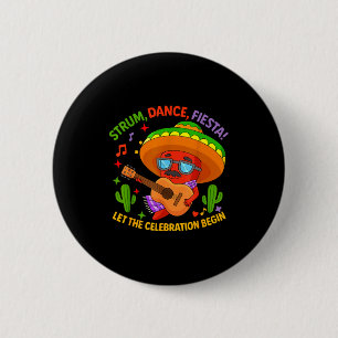 Chapa Redonda De 5 Cm Cinco de mayo divertido chile sombrero rasgueo