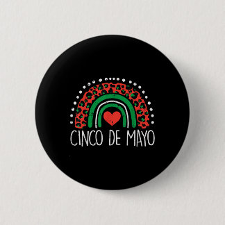 Chapa Redonda De 5 Cm Cinco De Mayo Mujer Maestra De Leopardo Arcoiris