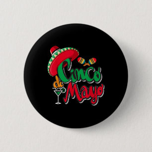 Chapa Redonda De 5 Cm Cinco De Mayo Sombrero Hombres Taco Mexicano
