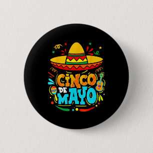 Chapa Redonda De 5 Cm Cinco De Mayo Sombrero Mexicano Fiesta Chili Peppe