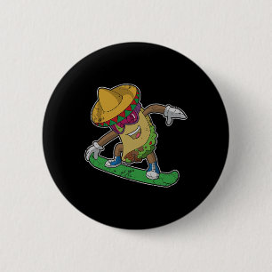 Chapa Redonda De 5 Cm Cinco De Mayo Taco Snowboard Hombres Mujeres
