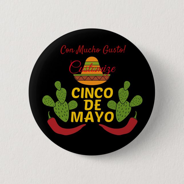 Chapa Redonda De 5 Cm Cinco de Mayo Thunder_Cove (Anverso)