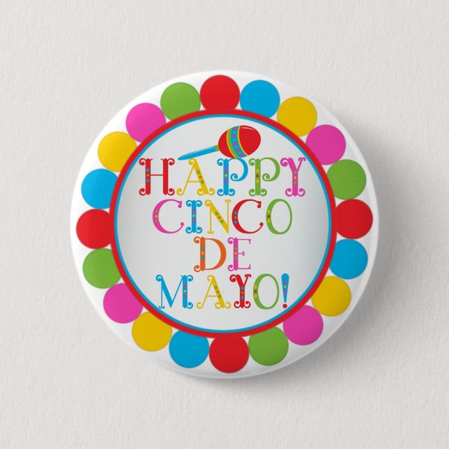 Chapa Redonda De 5 Cm Cinco feliz De Mayo (Anverso)