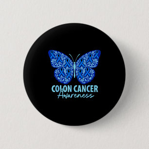 Chapa Redonda De 5 Cm Cinta azul de concienciación sobre el cáncer de co