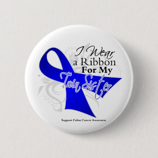 Chapa Redonda De 5 Cm Cinta azul hermana gemela - Cáncer de Colón