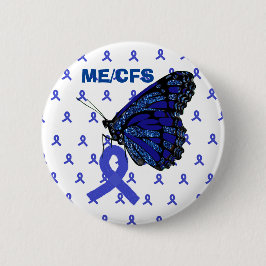 Chapa Redonda De 5 Cm Cinta azul ME/CFS y sensibilización sobre las mari