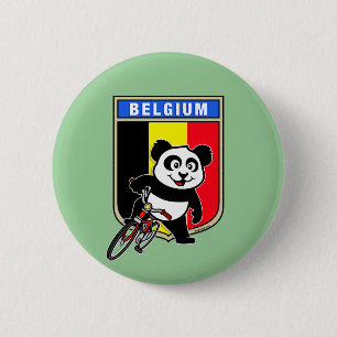 Chapa Redonda De 5 Cm Cinta belga Panda