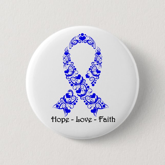 Chapa Redonda De 5 Cm Cinta de Conciencia Azul Hope (Anverso)