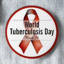 Chapa Redonda De 5 Cm Cinta de Conciencia del Día Mundial de la Tubercul