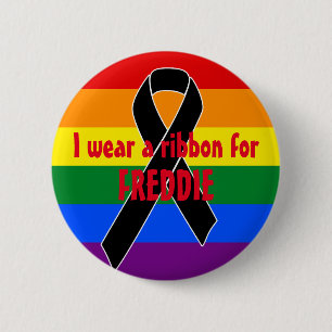 Chapa Redonda De 5 Cm Cinta de conciencia negra + tu mensaje