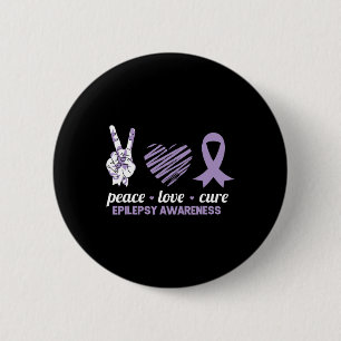 Chapa Redonda De 5 Cm Cinta de Conciencia sobre la Epilepsia Paz Amor Cu