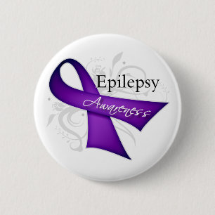 Chapa Redonda De 5 Cm Cinta de desplazamiento - Conciencia de la epileps