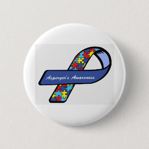 Chapa Redonda De 5 Cm Cinta de la conciencia de Asperger