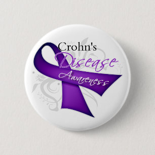 Chapa Redonda De 5 Cm Cinta de la conciencia de la enfermedad de Crohn
